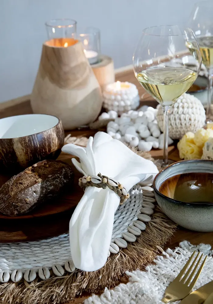 Serviettes - Le Rond De Serviette Shell - Naturel Blanc - BAZAR BIZAR LIVING