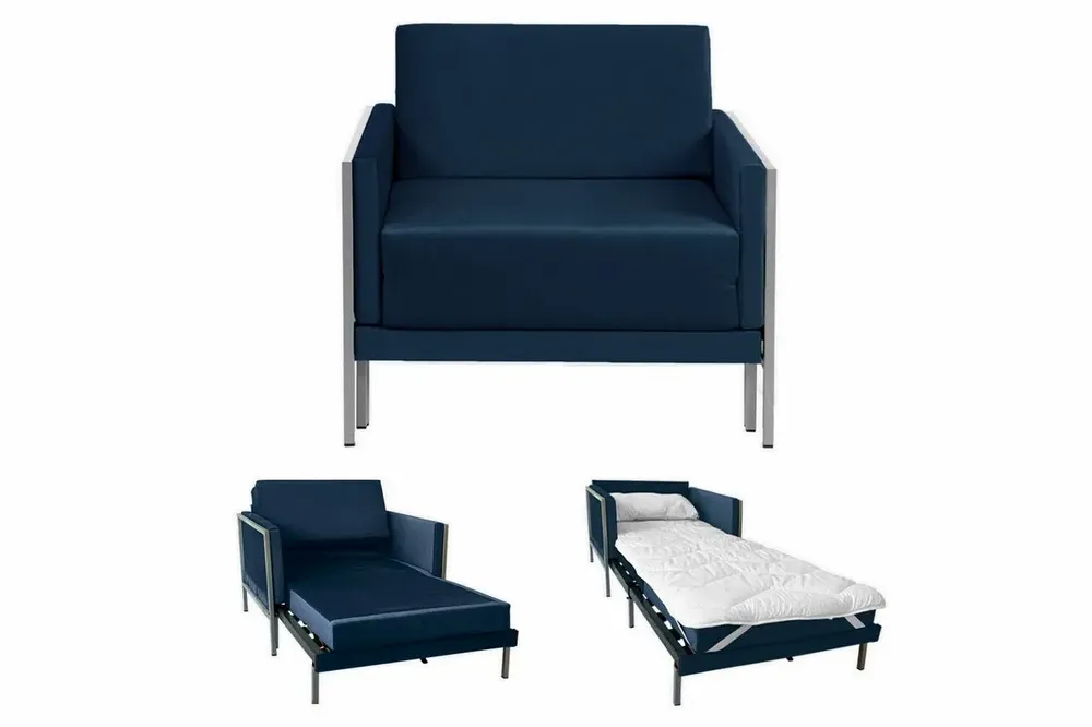 Armchairs - Square French Armchair Bed 80 x 80 in Fixed Armrest Fabrics: Colors - Fabric / HEATHER BROWN - Filo - Taupe - LIKOOLIS