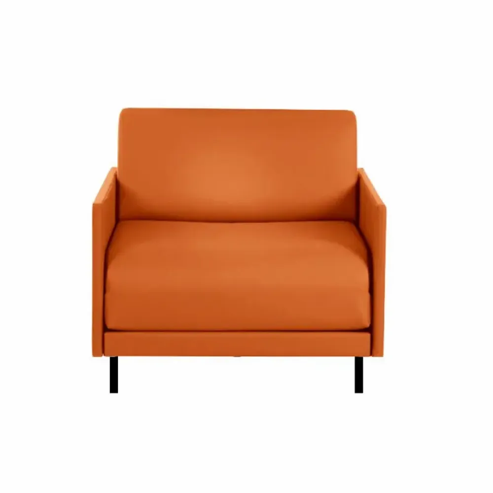 Armchairs - French 1-seater armchair bed BOSS 70 MEDIUM with removable armrests: Colour - LEATHER - Orange 0837 - LIKOOLIS