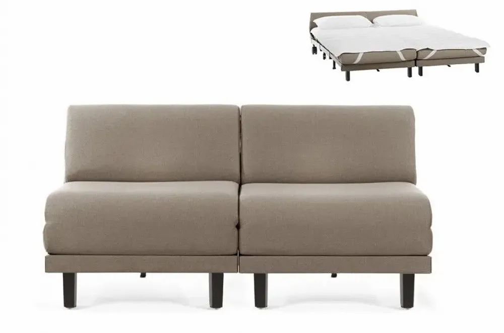 Fauteuils - Canapé lit Français 2/3 Places ROLLER DUO 160 SMALL sans accoudoirs : Coloris - Tissu / VERT AQUAMA - Filo - Vert - LIKOOLIS