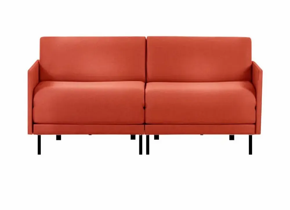 Armchairs - French 2/3 seater sofa bed BOSS DUO 160 MEDIUM removable armrests : Colour - LEATHER - Grey 0819 - LIKOOLIS