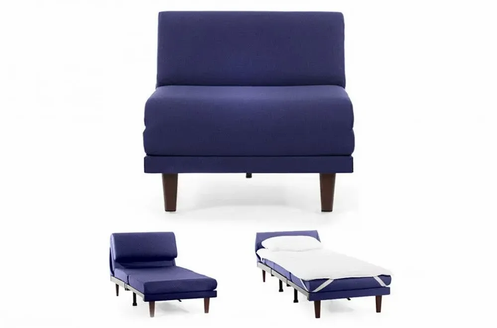 Fauteuils - Fauteuil lit Français 1 Place PACHA 80 SMALL sans accoudoirs : Coloris - Tissu / ROUGE - FIlo - Red - LIKOOLIS