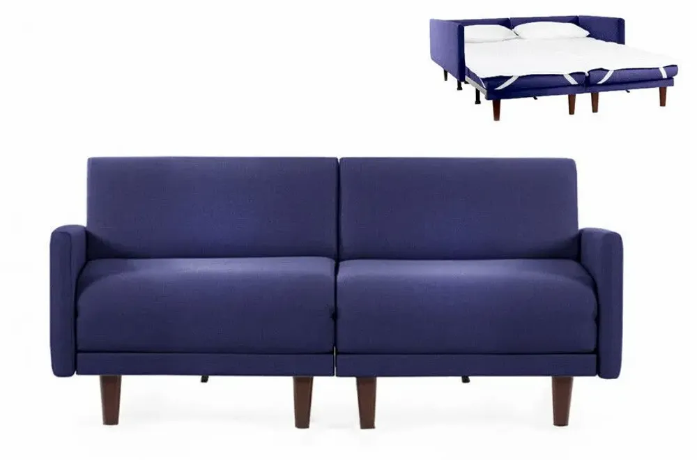 Armchairs - PACHA DUO 160 LARGE 2/3-seater French sofa bed with removable armrests: Colour - Fabric / AQUAMA GREEN - Filo - Green - LIKOOLIS