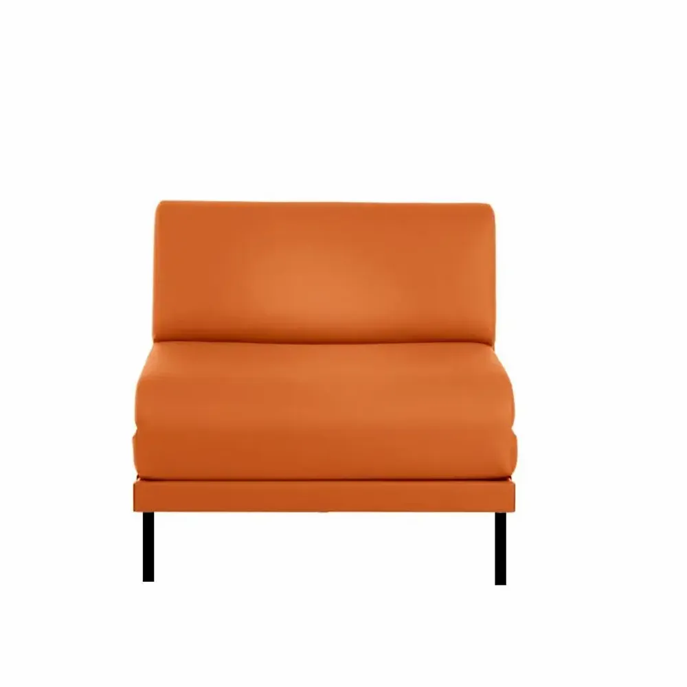 Armchairs - French 1-seater sofa bed BOSS 80 SMALL without armrests : Colour - LEATHER - Orange 0837 - LIKOOLIS