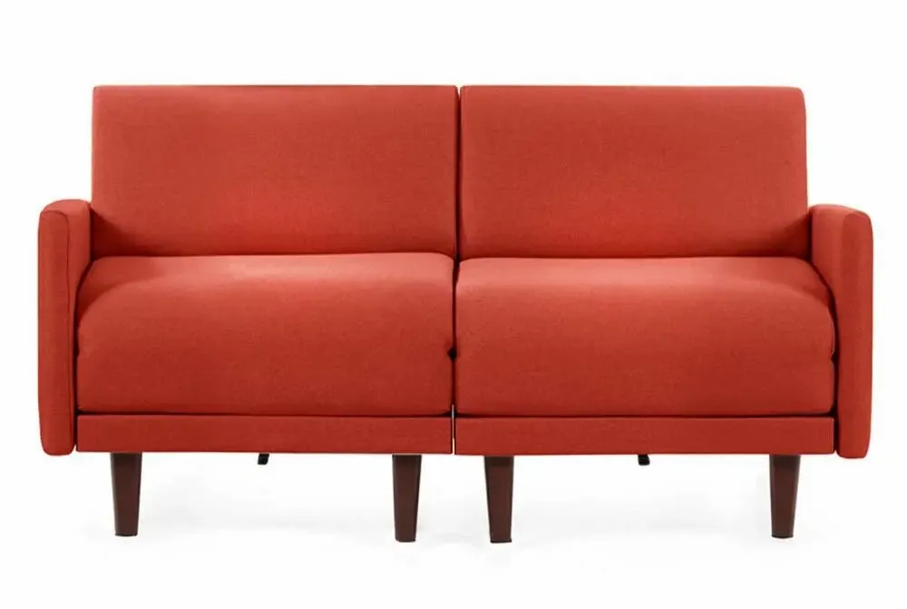 Fauteuils - Canapé lit Français 2/3places PACHA DUO 140 LARGE accoudoirs amovibles : Coloris - Tissu / ORANGE - Filo - Orange - LIKOOLIS