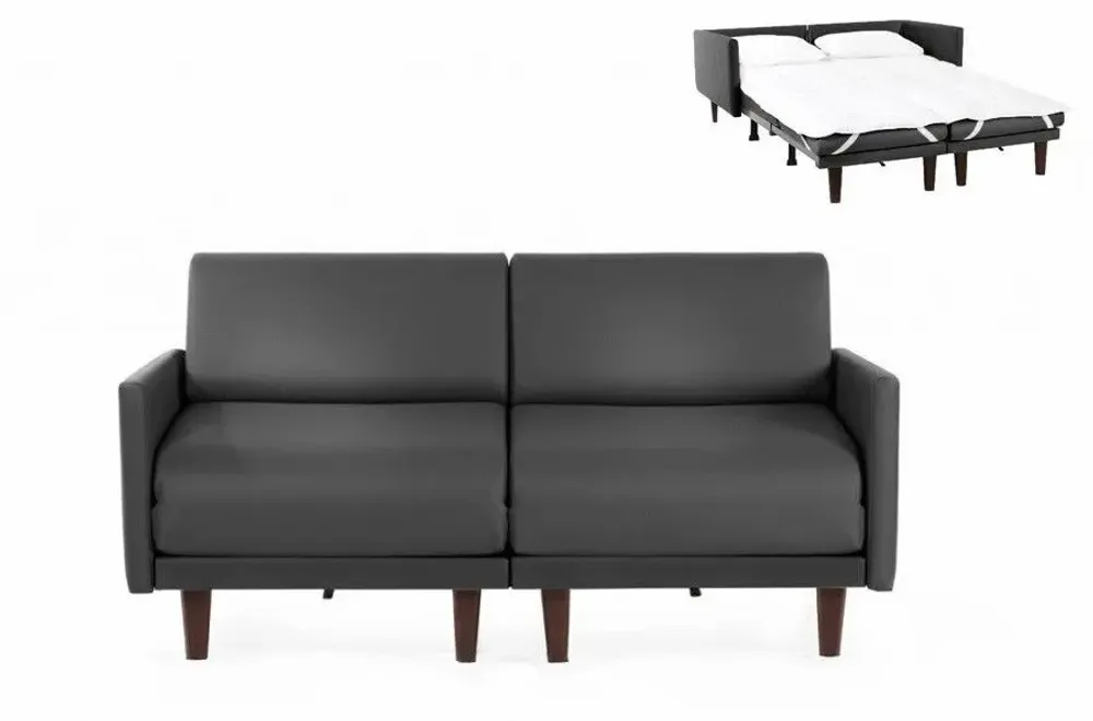 Fauteuils - Canapé lit Français 2/3places PACHA DUO 140 LARGE accoudoirs amovibles : Coloris - Tissu / ORANGE - Filo - Orange - LIKOOLIS