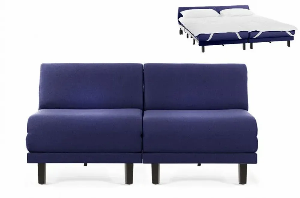 Armchairs - French 2-Seater Sofa Bed ROLLER DUO 140 SMALL without armrests : Colour - Fabric / MUSTARD YELLOW - Filo - Yellow - LIKOOLIS