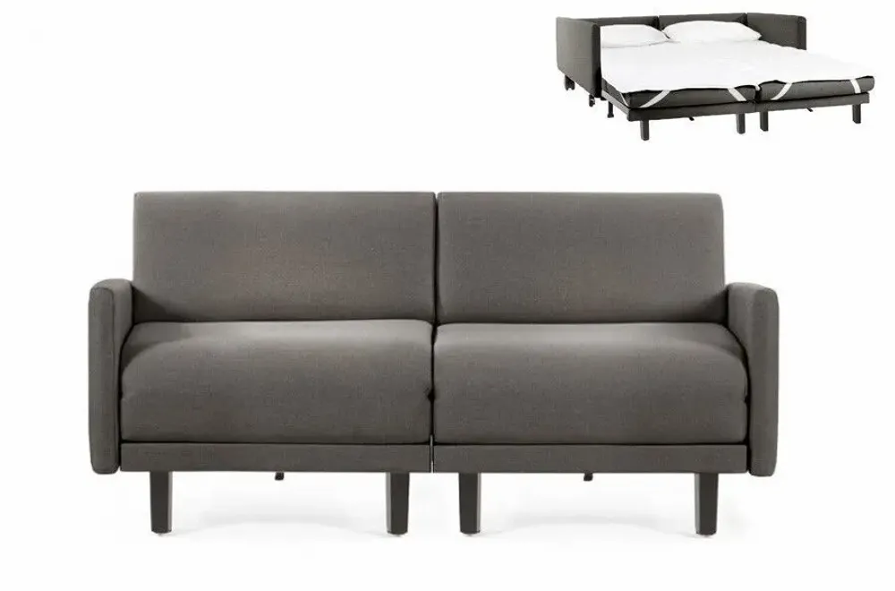 Armchairs - French 2-seater sofa bed ROLLER DUO 140 LARGE removable armrests: Colour - LEATHER - White 010 - LIKOOLIS