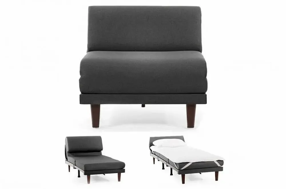 Armchairs - French 1-seater armchair bed PACHA 70 SMALL without armrests: Colour - Artificial-leather / WHITE - Combi - WHITE - LIKOOLIS