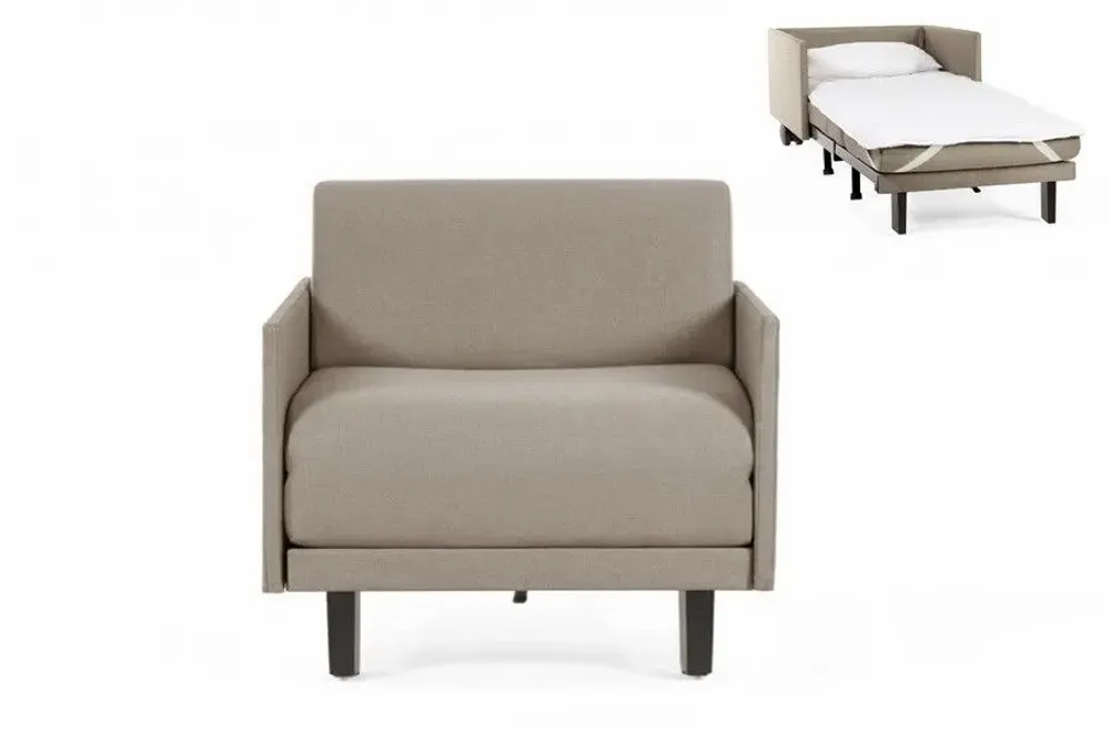 Fauteuils - Fauteuil lit Français 1 Place ROLLER 80 MEDIUM accoudoirs amovibles : Coloris - Cuir-artificiel / ROUGE - Combi - ROUGE - LIKOOLIS