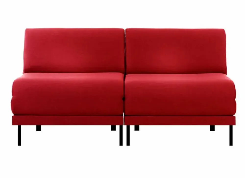 Fauteuils - Canapé convertible Français 2Places BOSS DUO 160 SMALL sans accoudoirs : Coloris - Tissu / ROUGE - FIlo - Red - LIKOOLIS
