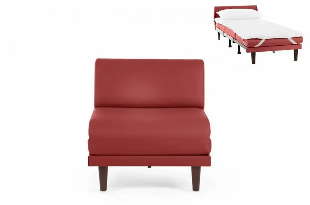 Armchairs - PACHA 70 SMALL 1-seater French armchair bed without armrests : Colour - Fabric / RED - FIlo - Red - LIKOOLIS