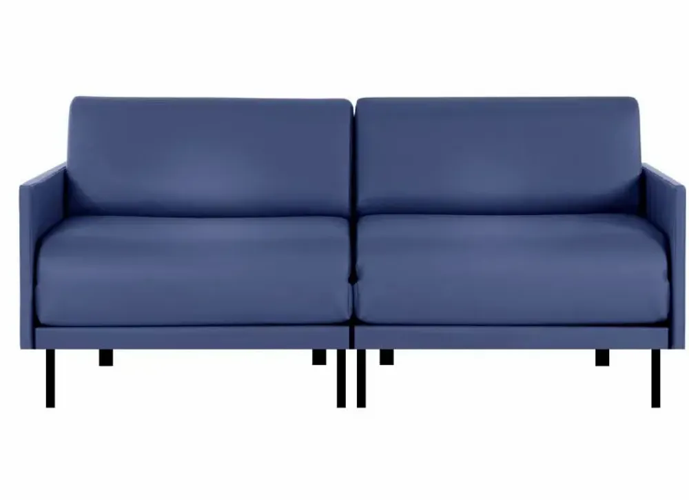 Armchairs - French 2/3 seater sofa bed BOSS DUO 160 MEDIUM removable armrests : Colour - Artificial leather / WHITE - Combi - WHITE - LIKOOLIS