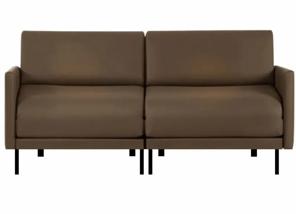 Fauteuils - Canapé lit Français 2 places BOSS DUO 140 LARGE accoudoirs amovibles : Coloris - CUIR - Taupe marron 0813 - LIKOOLIS