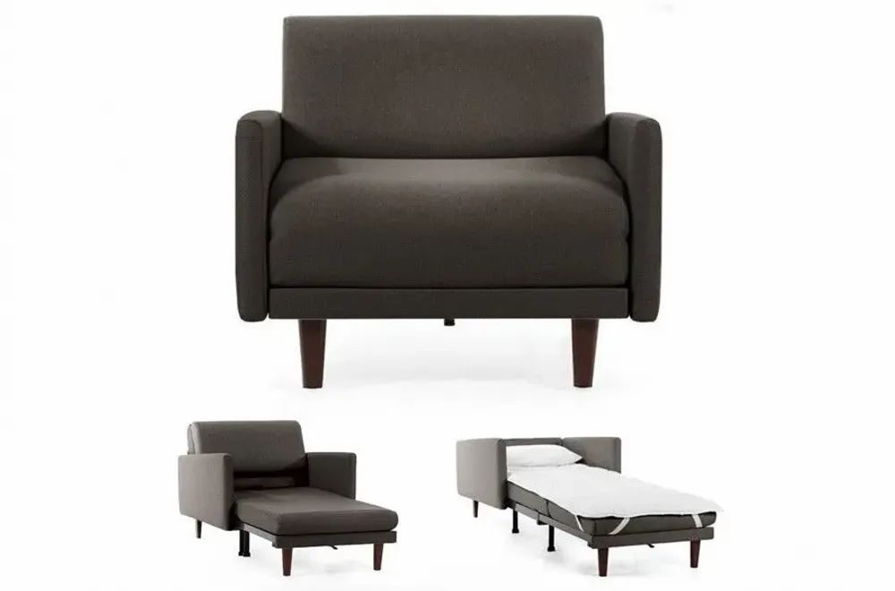 Fauteuils - Fauteuil lit Français 1 Place PACHA 70 LARGE accoudoirs amovibles : Coloris - Tissu / GRIS CLAIR - Filo - Light grey - LIKOOLIS