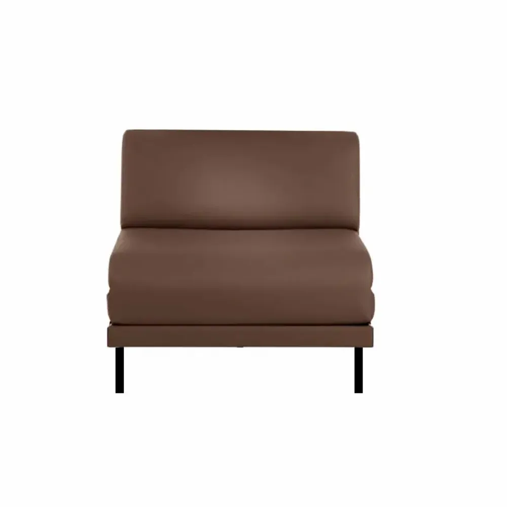 Armchairs - French 1-seater sofa bed BOSS 80 SMALL without armrests: Colour - LEATHER - Taupe brown 0813 - LIKOOLIS