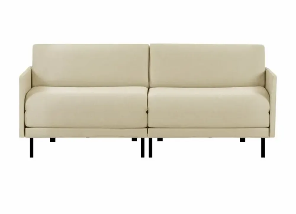 Armchairs - French 2/3 seater sofa bed BOSS DUO 160 MEDIUM removable armrests : Colour - Fabric / CASE - Filo - Marfil - LIKOOLIS