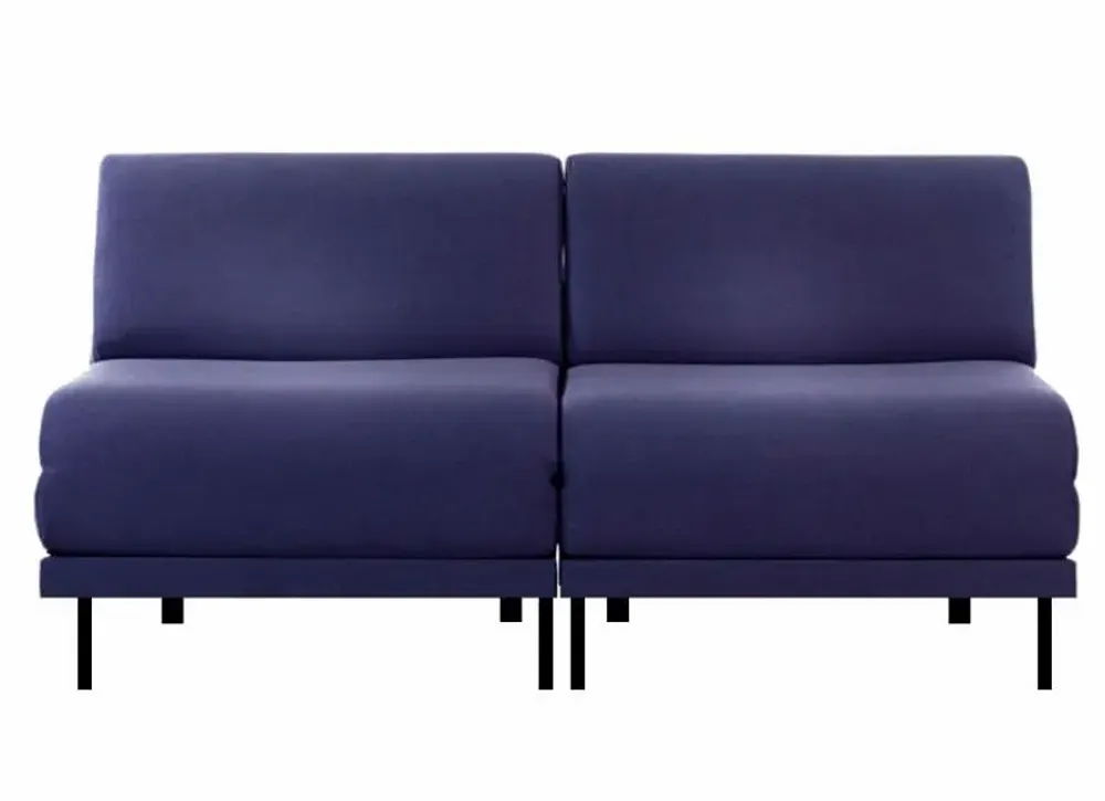 Fauteuils - Canapé lit Français 2 places Design BOSS DUO 140 SMALL sans accoudoirs : Coloris - Cuir-artificiel / NOIR - COMBI - NOIR - LIKOOLIS