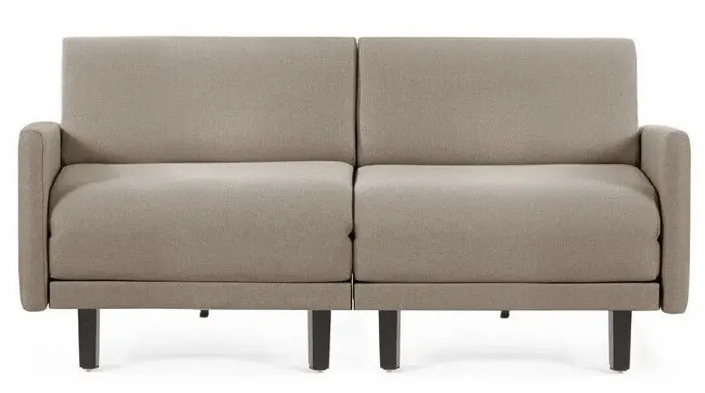 Fauteuils - Canapé lit Français 2/3Places ROLLER DUO 160 LARGE accoudoirs amovibles : Coloris - Cuir-artificiel / GRIS CLAIR - COMBI - PIERRE - LIKOOLIS