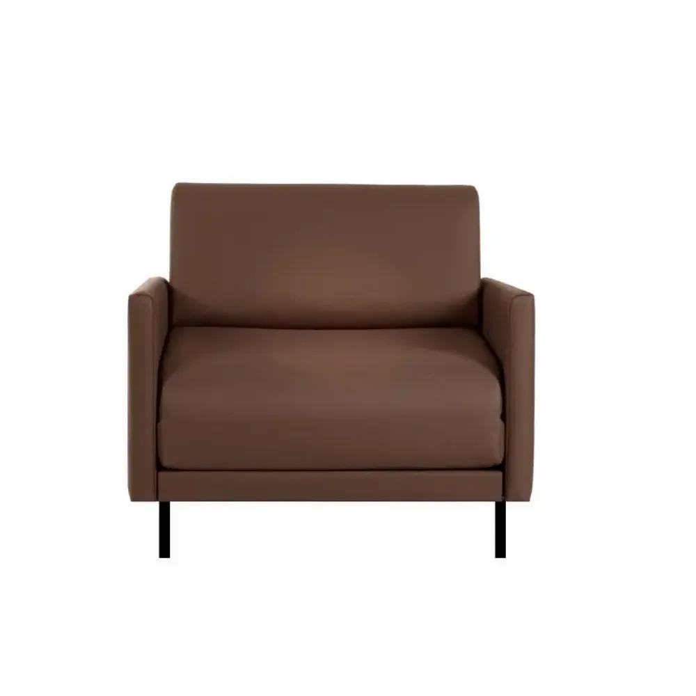 Fauteuils - Fauteuil lit Français 1 Place BOSS 80 LARGE accoudoirs amovibles et réversibles : Coloris - CUIR - Taupe marron 0813 - LIKOOLIS