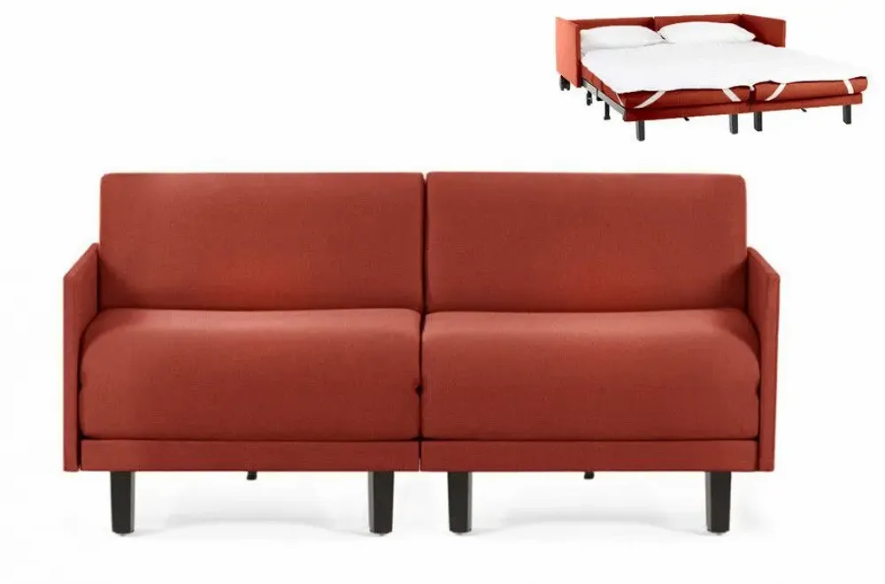 Armchairs - French sofa bed 2Seats ROLLER DUO 160 MEDIUM removable armrests : Colors - Fabric / CASE - Filo - Marfil - LIKOOLIS