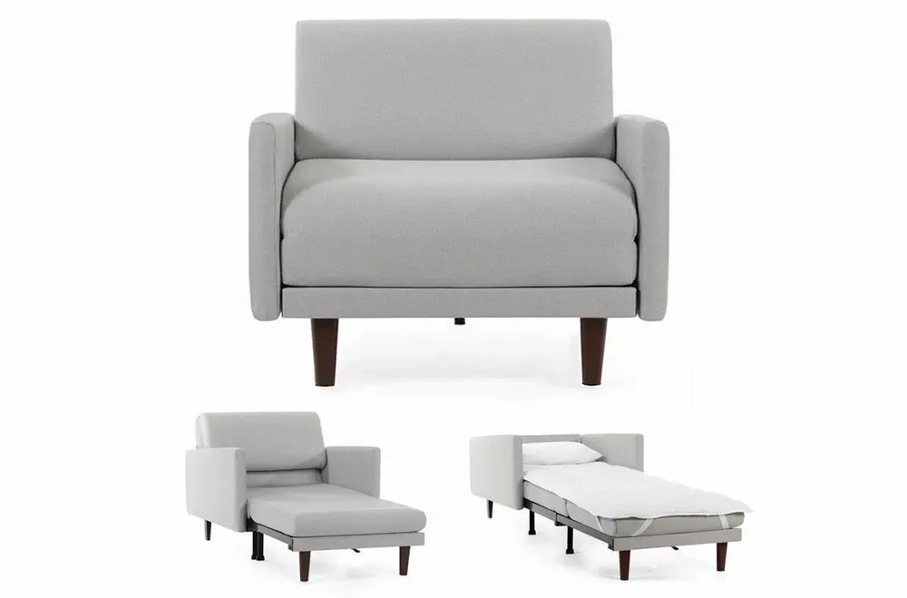 Armchairs - French 1 seater armchair bed PACHA 70 LARGE removable armrests : Colour - LEATHER - Orange 0837 - LIKOOLIS