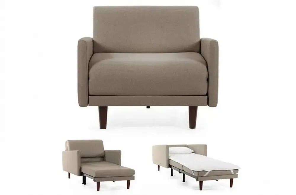 Armchairs - French 1 seater armchair bed PACHA 70 LARGE removable armrests : Colour - LEATHER - Orange 0837 - LIKOOLIS