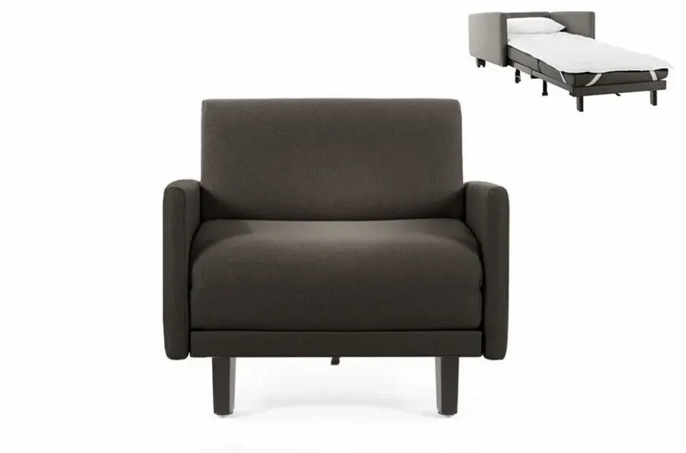 Armchairs - 1-seater French armchair bed ROLLER 80 LARGE removable armrests : Colour - Fabric / ORANGE - Filo - Orange - LIKOOLIS