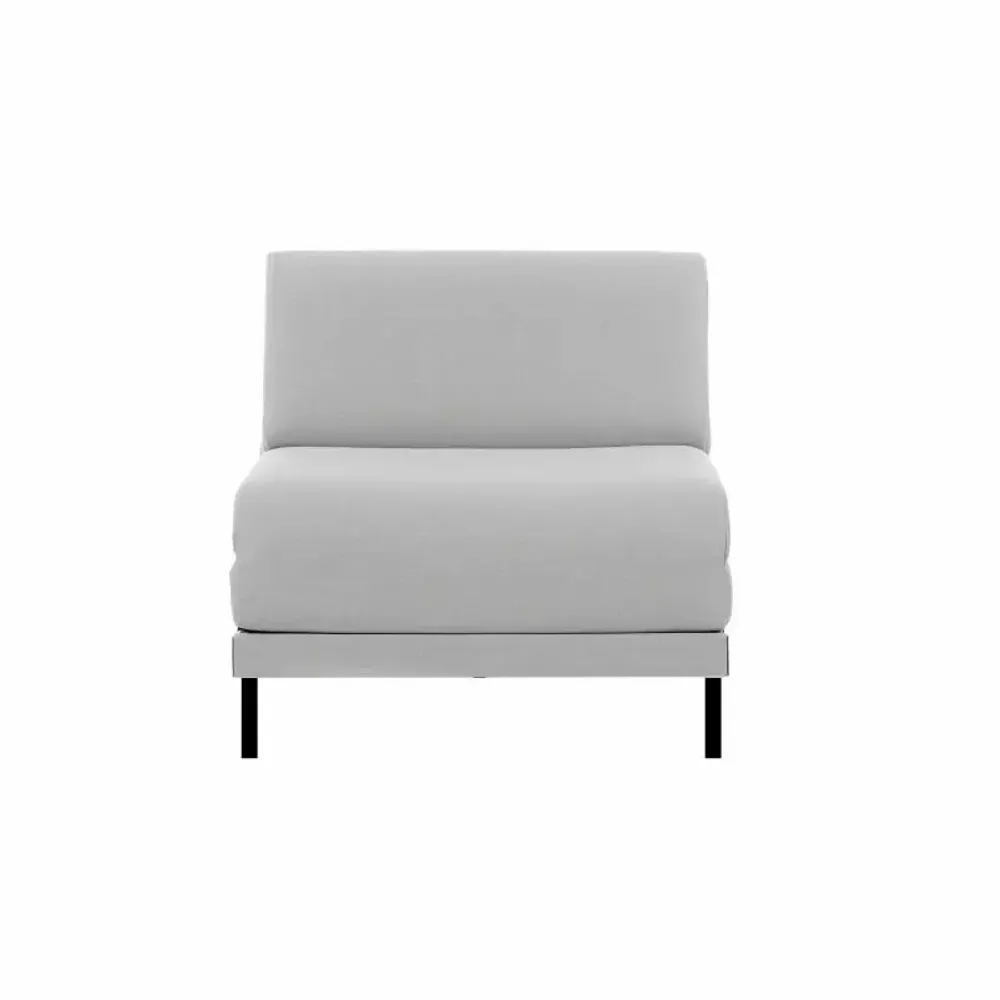 Armchairs - 1-seater French convertible armchair bed BOSS 80 SMALL without armrests : Colour - Fabric / DARK GREY - Filo - Dark grey - LIKOOLIS