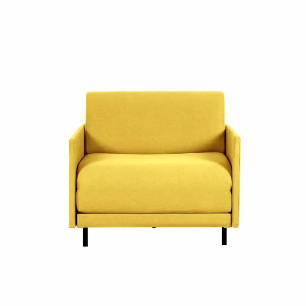 Fauteuils - Fauteuil lit Français 1 Place BOSS 80 MEDIUM accoudoirs amovibles : Coloris - Tissu / JAUNE MOUTARDE - Filo - Yellow - LIKOOLIS