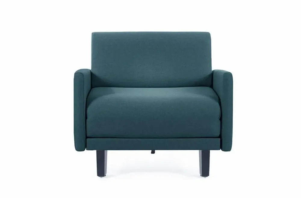 Fauteuils - Fauteuil lit Français 1 Place ROLLER 70 LARGE accoudoirs amovibles : Coloris - Tissu / VERT AQUAMA - Filo - Vert - LIKOOLIS