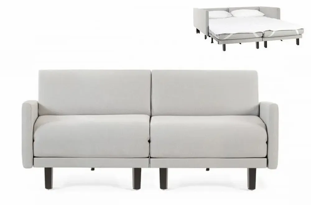 Armchairs - French 2-seater sofa bed ROLLER DUO 140 LARGE removable armrests: Colour - Fabric / AQUAMA GREEN - Filo - Green - LIKOOLIS