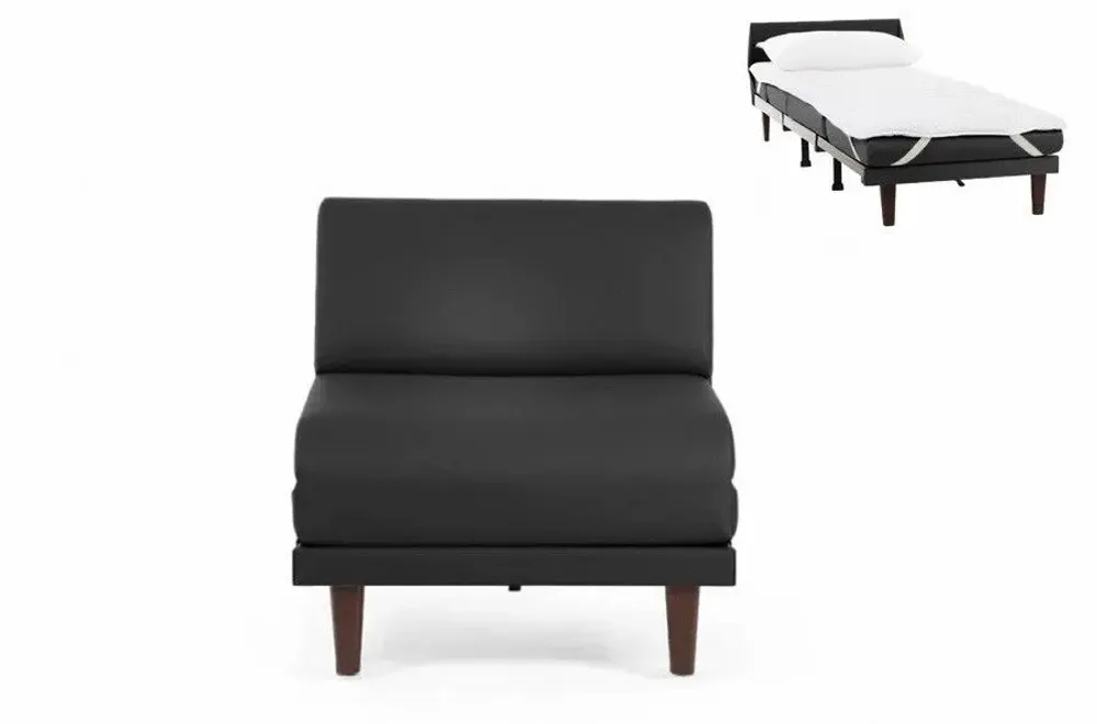 Fauteuils - Fauteuil lit Français 1 Place PACHA 70 SMALL sans accoudoirs : Coloris - Velours Brunei / 33 - BLEU CANARD - LIKOOLIS