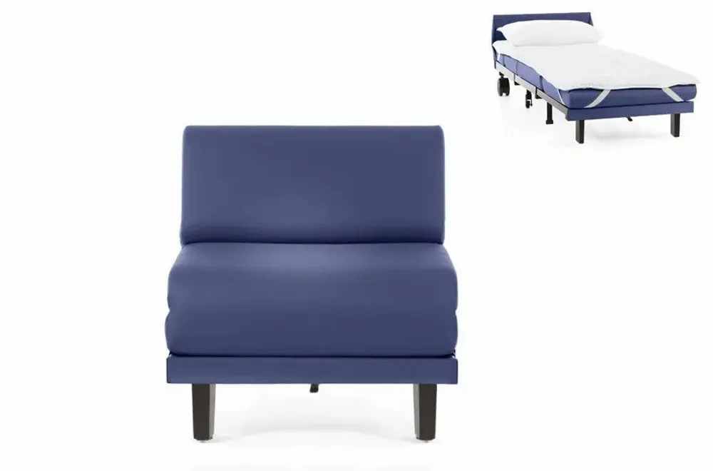 Armchairs - French 1-seater sofa bed ROLLER 70 SMALL without armrests: Colour - Artificial-leather / RED - Combi - RED - LIKOOLIS