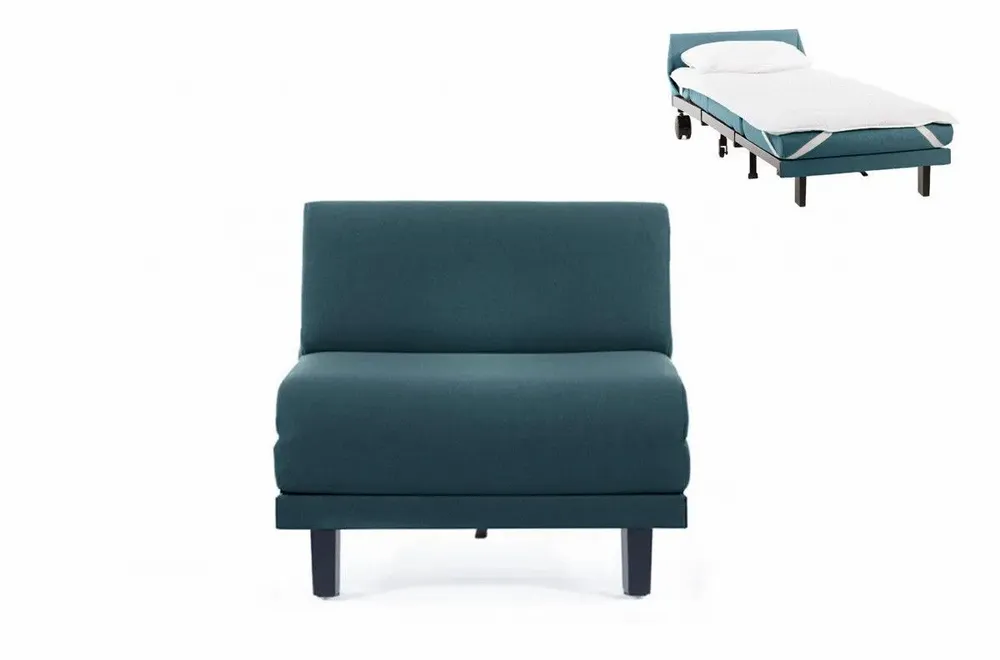 Armchairs - French 1-seater armchair ROLLER 80 SMALL without armrests : Colour - Fabric / AQUAMA GREEN - Filo - Green - LIKOOLIS
