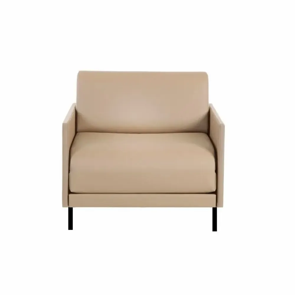 Armchairs - French 1-seater armchair bed BOSS 70 MEDIUM with removable armrests: Colour - LEATHER - Putty Beige 0809 - LIKOOLIS