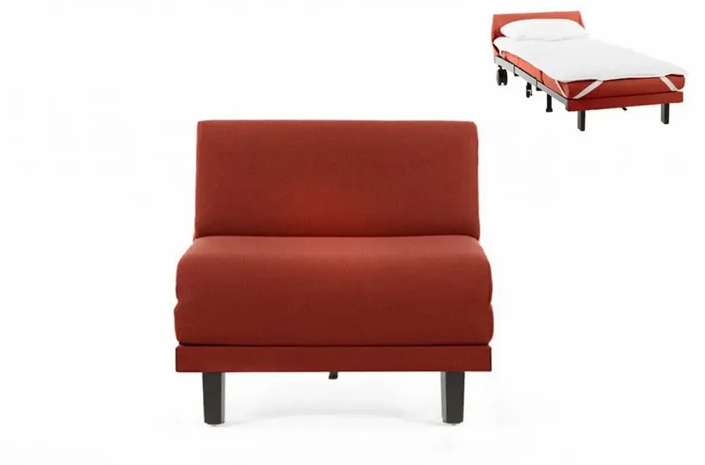 Armchairs - French 1-seater armchair bed ROLLER 80 SMALL without armrests : Colour - Fabric / MUSTARD YELLOW - Filo - Yellow - LIKOOLIS