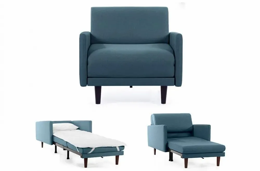 Fauteuils - Fauteuil lit Français 1 Place PACHA 80 LARGE accoudoirs amovibles : Coloris - Tissu / VERT AQUAMA - Filo - Vert - LIKOOLIS