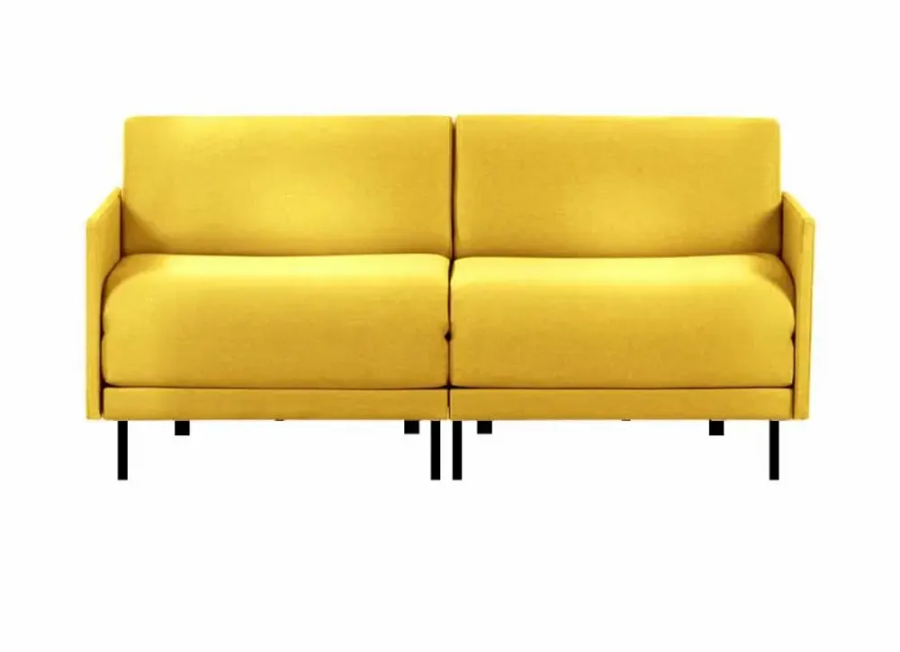 Fauteuils - Canapé lit Français 2 places BOSS DUO 140 MEDIUM accoudoirs amovibles : Coloris - Tissu / JAUNE MOUTARDE - Filo - Yellow - LIKOOLIS