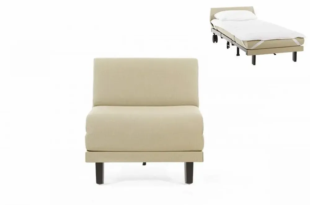 Armchairs - French 1-seater armchair ROLLER 80 SMALL without armrests : Colour - Fabric / BURN - Filo - Marfil - LIKOOLIS
