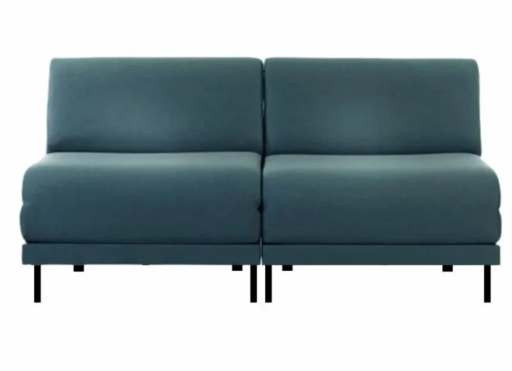 Armchairs - French 2-seater sofa bed BOSS DUO 160 SMALL without armrests : Colour - Fabric / AQUAMA GREEN - Filo - Green - LIKOOLIS