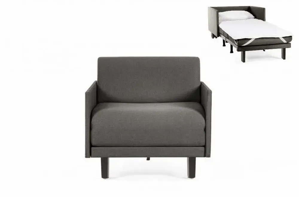 Armchairs - French 1-seater armchair bed ROLLER 70 MEDIUM with removable armrests: Colour - LEATHER - Taupe brown 0813 - LIKOOLIS