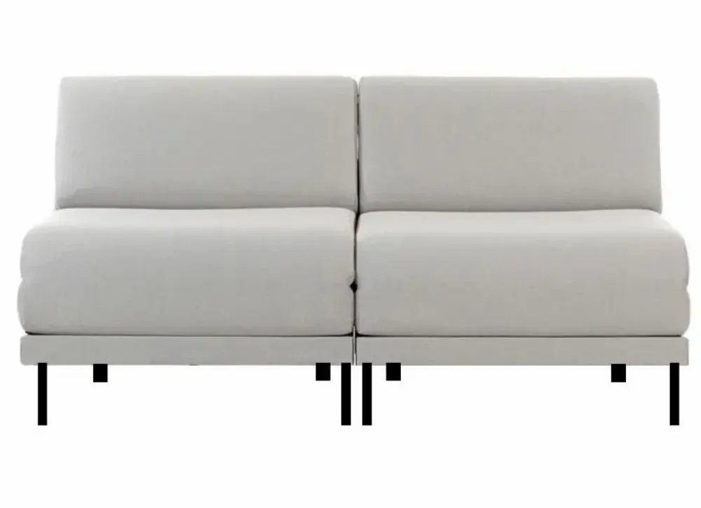 Fauteuils - Canapé lit Français 2 places Design BOSS DUO 140 SMALL sans accoudoirs : Coloris - Cuir-artificiel / GRIS CLAIR - COMBI - PIERRE - LIKOOLIS