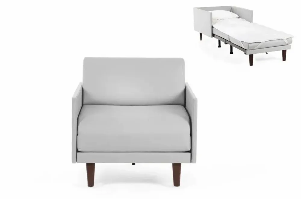 Armchairs - French 1-seater armchair bed PACHA 80 MEDIUM removable armrests : Colour - Artificial leather / LIGHT GREY - COMBI - STONE - LIKOOLIS