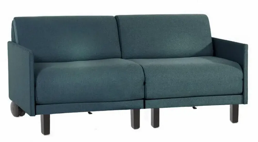 Armchairs - French sofa bed 2 seater ROLLER DUO 160 MEDIUM removable armrests : Colour - Fabric / AQUAMA GREEN - Filo - Green - LIKOOLIS