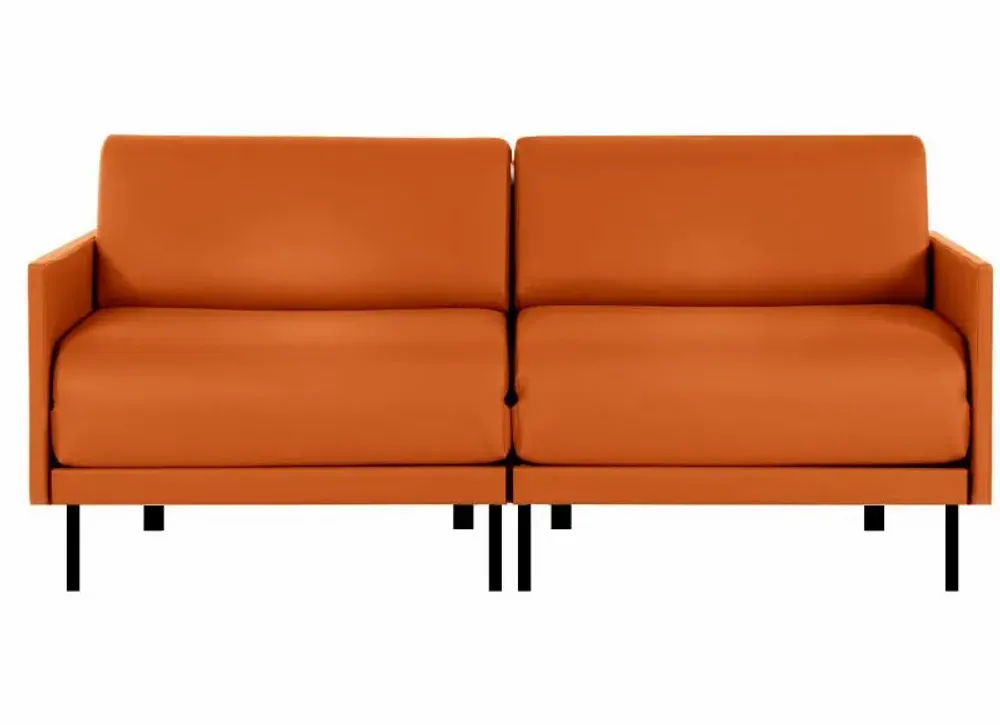 Fauteuils - Canapé lit Français 2 places BOSS DUO 140 MEDIUM accoudoirs amovibles : Coloris - CUIR - Orange 0837 - LIKOOLIS