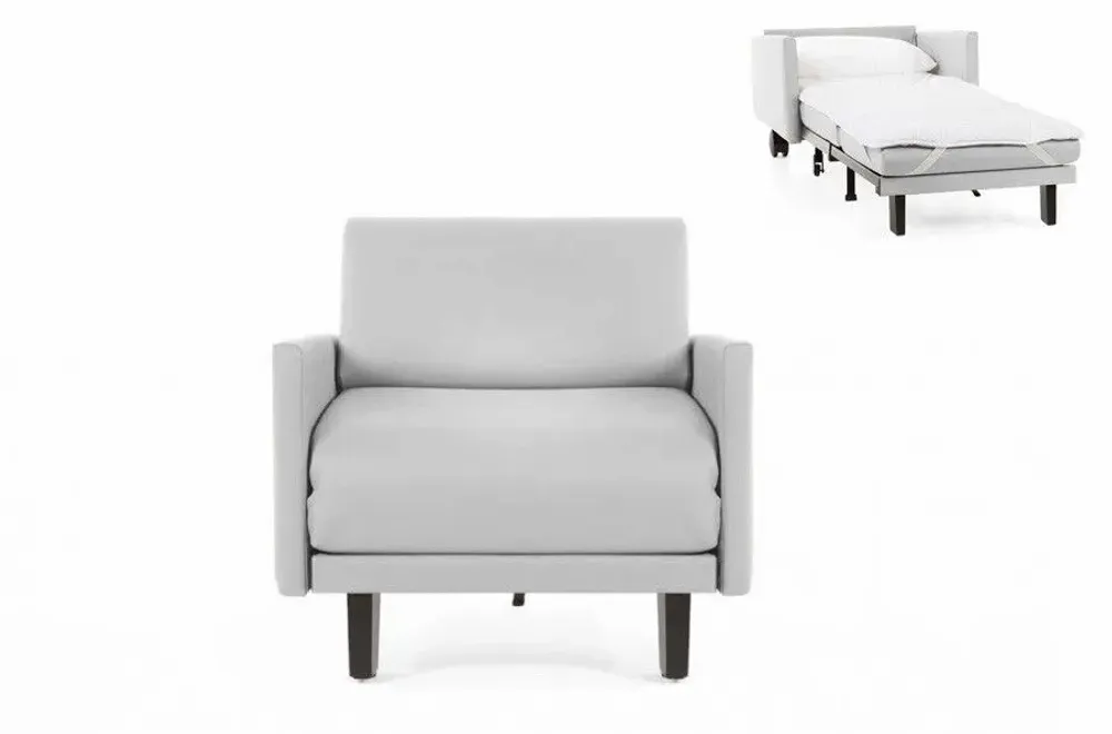Armchairs - French 1-seater armchair ROLLER 70 LARGE removable armrests: Colour - Artificial-leather / LIGHT GREY - COMBI - STONE - LIKOOLIS