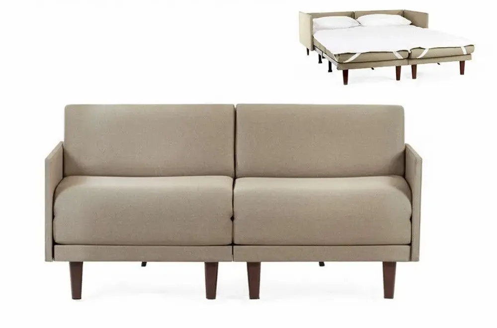 Armchairs - PACHA DUO 140 MEDIUM 2-seater French sofa bed with removable armrests: Colour - Brunei velvet / 33 - DUCK BLUE - LIKOOLIS