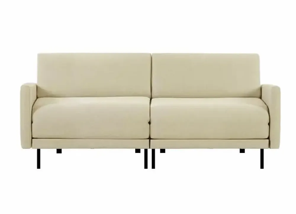 Armchairs - French 2-seater sofa bed BOSS DUO 140 LARGE removable armrests : Colour - Fabric / SHELL - Filo - Marfil - LIKOOLIS