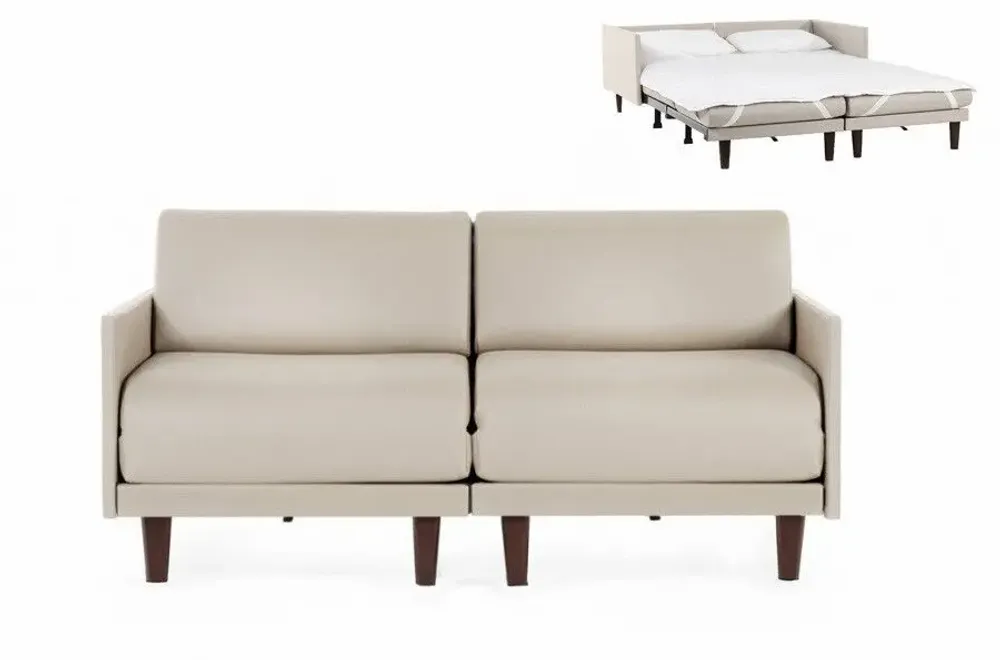 Fauteuils - Canapé lit Français 2 places PACHA DUO 140 MEDIUM accoudoirs amovibles : Coloris - Cuir-artificiel / NOIR - COMBI - NOIR - LIKOOLIS